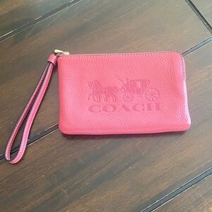 Coach Fuchsia Leather Wristlet